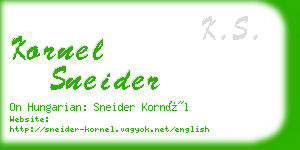 kornel sneider business card
